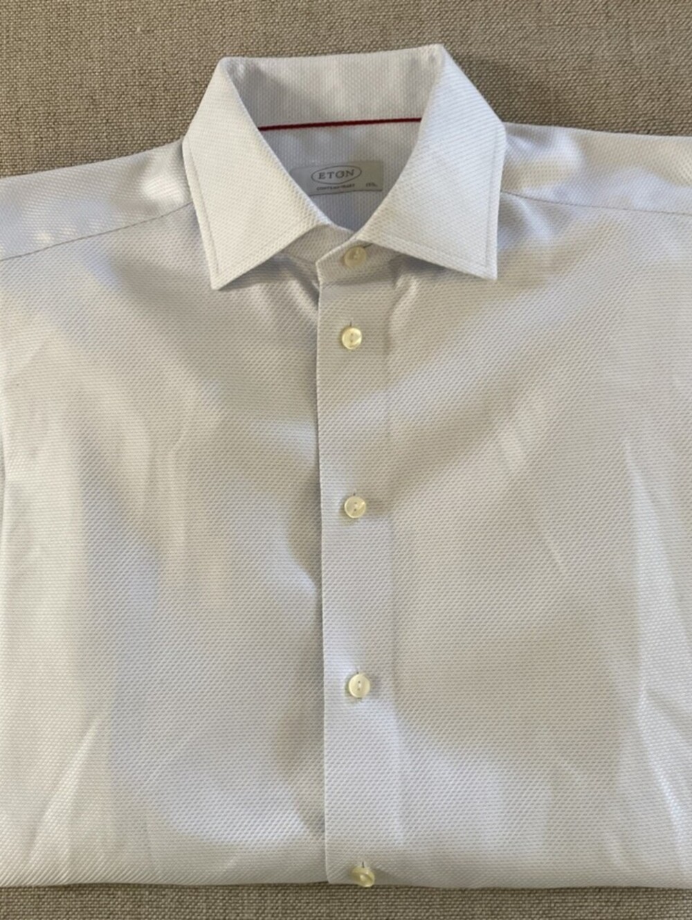 Eton Button Up Royal Oxford Slim 3/4 French Cuffs Blue M